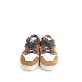 Acne-Leather Low-Top Sneakers-Brown