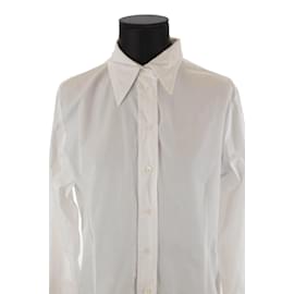 Saint Laurent-Camicia di cotone-Bianco