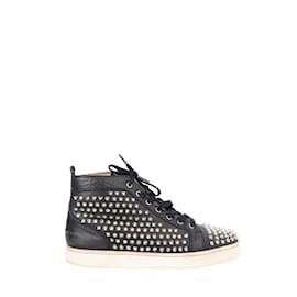 Christian Louboutin-Louis junior spike leather sneakers-Black