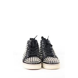 Christian Louboutin-Louis junior spike leather sneakers-Black