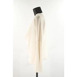 Céline-Silk wrap blouse-Beige