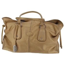 Tod's-Leather Handbag-Beige