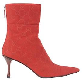 Gucci-Boots en cuir-Rouge
