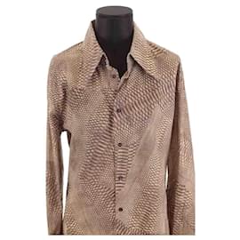 Roberto Cavalli-Cotton shirt-Brown