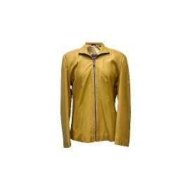 Versace Giacca in pelle gialla M Giallo