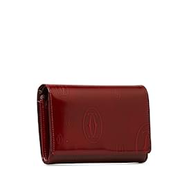 Cartier-Petit portefeuille rouge Cartier Joyeux anniversaire-Rouge