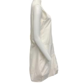 Autre Marque-Chloe Weißes ärmelloses Kleid aus Baumwollseide-Weiß