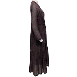 Autre Marque-Chloé carmesí / Vestido negro con estampado de bayas-Negro