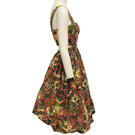 Autre Marque-Ulla Johnson Kleid mit mehrfarbigem Print und Ausschnitten und Puffsaum-Mehrfarben