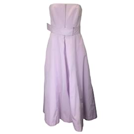 Autre Marque-Brandon Maxwell Wisteria Rebecca Strapless A-Line Dress-Purple