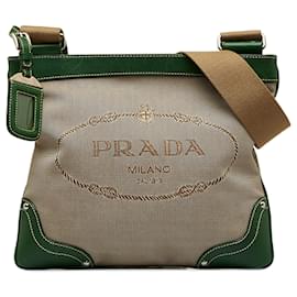 Prada-Taupe Prada Canapa Logo Crossbody Bag-Other