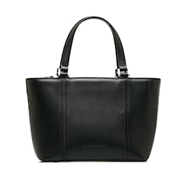 Burberry-Black Burberry Calf Leather Handbag-Black
