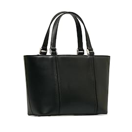 Burberry-Black Burberry Calf Leather Handbag-Black