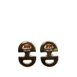 Céline-Gold Celine Gold-Tone Clip On Earrings-Golden