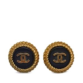 Chanel-Gold Chanel CC Clip-on Earrings-Golden