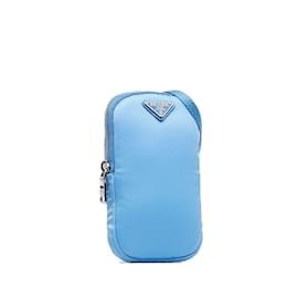 Prada-Blue Prada Tessuto Phone Holder Crossbody Bag-Blue