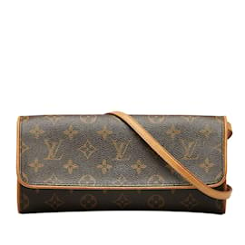 Louis Vuitton-Sac à bandoulière marron Louis Vuitton Monogram Pochette Twin GM-Marron