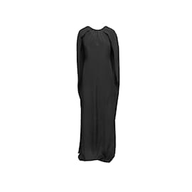 Autre Marque-Black Brandon Maxwell Silk Cape Gown Size US 6-Black