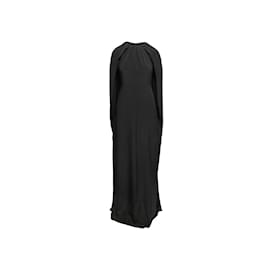 Autre Marque-Black Brandon Maxwell Silk Cape Gown Size US 6-Black