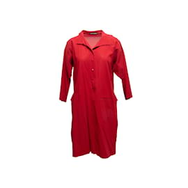 Issey Miyake-Vintage Red Issey Miyake Knee-Length Tunic Dress Size US S/M-Red