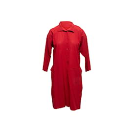 Issey Miyake-vintage Rouge Issey Miyake Robe Tunique Longueur Genou Taille US S/M-Rouge