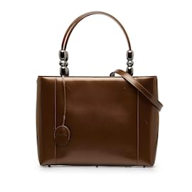 Dior-Brown Dior Malice Pearl Satchel-Brown