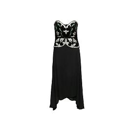 Vintage Black & Multicolor Karl Lagerfeld Embellished Gown Size FR 40 Black