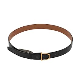 Hermès-Black Hermes Skinny Leather Belt Size US XS-Black