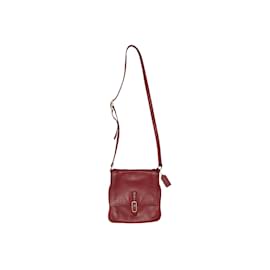 Coach-Vintage Red Coach Leather Crossbody Bag-Red