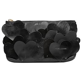 Marc Jacobs-Black Marc Jacobs Heart Applique Clutch-Black