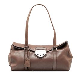 Bolsa de ombro Prada Sound Lock marrom Marrom
