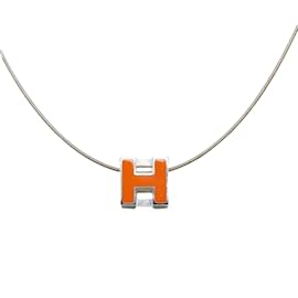 Hermès-Collier Hermes Cage dH Cube Argent-Argenté