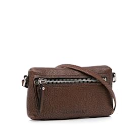 Burberry-Brown Burberry Leather Crossbody Bag-Brown