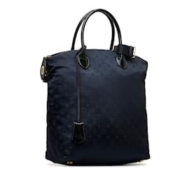 Louis Vuitton-Blue Louis Vuitton Monogram Nylon Desire Lockit Vertical MM Tote Bag-Blue