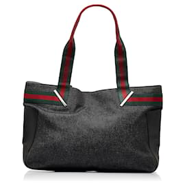 Gucci-Bolsa Gucci Web Preta-Preto