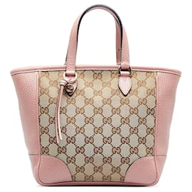 Gucci-Bolso satchel Bree de lona con GG de Gucci rosa-Rosa