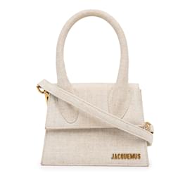 Jacquemus-Beige Jacquemus Linen Le Chiquito Moyen Satchel-Beige
