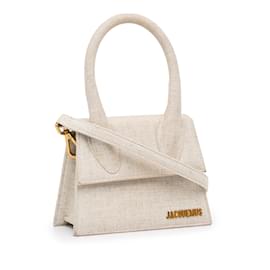 Jacquemus-Beige Jacquemus Linen Le Chiquito Moyen Satchel-Beige
