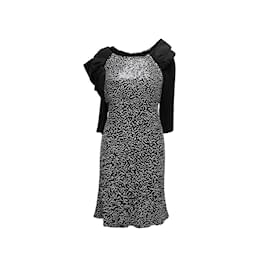 Giorgio Armani-Schwarz-weißes Giorgio Armani-Kleid mit Paillettenschleife, Größe IT 42-Schwarz