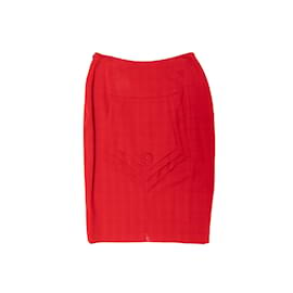 Norma Kamali-Vintage Red Norma Kamali Silk Skirt Size US XS-Red