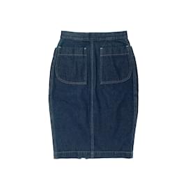 Thierry Mugler-Vintage Dark Wash Thierry Mugler Denim Pencil Skirt Size FR 38-Blue