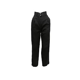 Autre Marque-Vintage negro Chanel Boutique pantalones de lana tamaño US XS-Negro