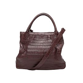 Alaïa Borsa a Spalla in Coccodrillo Lai Bordeaux Bordò