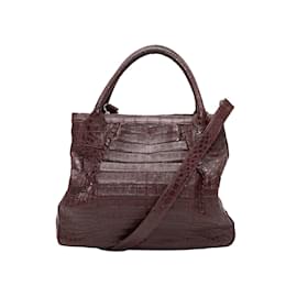 Alaïa-Borsa a Spalla in Coccodrillo Lai Bordeaux-Bordò