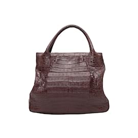 Alaïa-Sac porté épaule en crocodile bordeaux Lai-Bordeaux