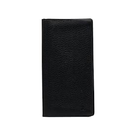 Louis Vuitton-Black Louis Vuitton Taurillon Clemence Brazza Long Wallets-Black