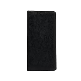Louis Vuitton-Black Louis Vuitton Taurillon Clemence Brazza Long Wallets-Black