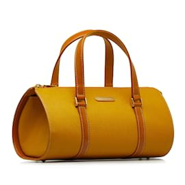 Burberry-Yellow Burberry Calf Leather Handbag-Yellow