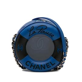 Chanel-Sac à bandoulière rond Chanel Coco Lifesaver bleu-Bleu