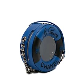 Chanel-Sac à bandoulière rond Chanel Coco Lifesaver bleu-Bleu
